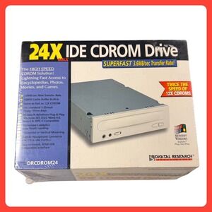 Digital Research 24X IDE CDROM Drive Internal DRCDROM24 Beige Windows 95 New NOS